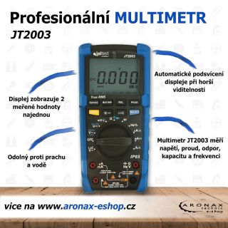 Profesionální MULTIMETR značky Jaltest skladem na našem e-shopu (kód JT2003) 🔧📱 Specifikace produktu: - displej ukazuje 2...