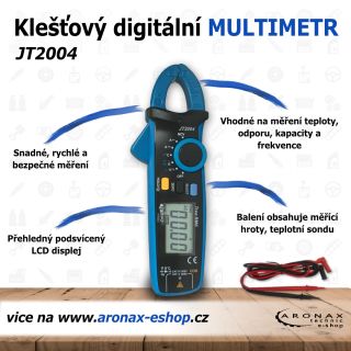 Kleštový MULTIMETR značky Jaltest skladem na našem e-shopu (kód JT2003) 🔧📱 Specifikace produktu: - přehledný podsvícený...